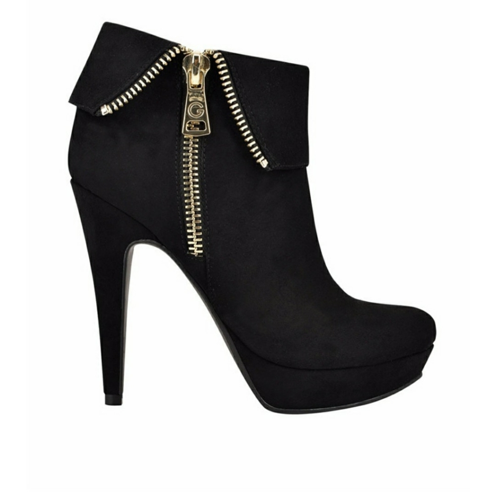 Guess black high heels booties size 7m